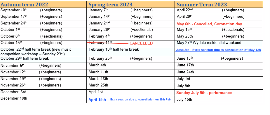 Term Dates, 2022 - 2023