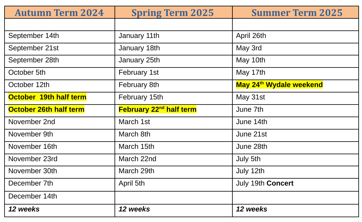 Term Dates, 2022 - 2023